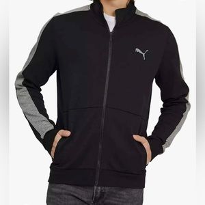 Puma Black and Grey Track Jacket Zip Up Zip Pockets Men’s Small